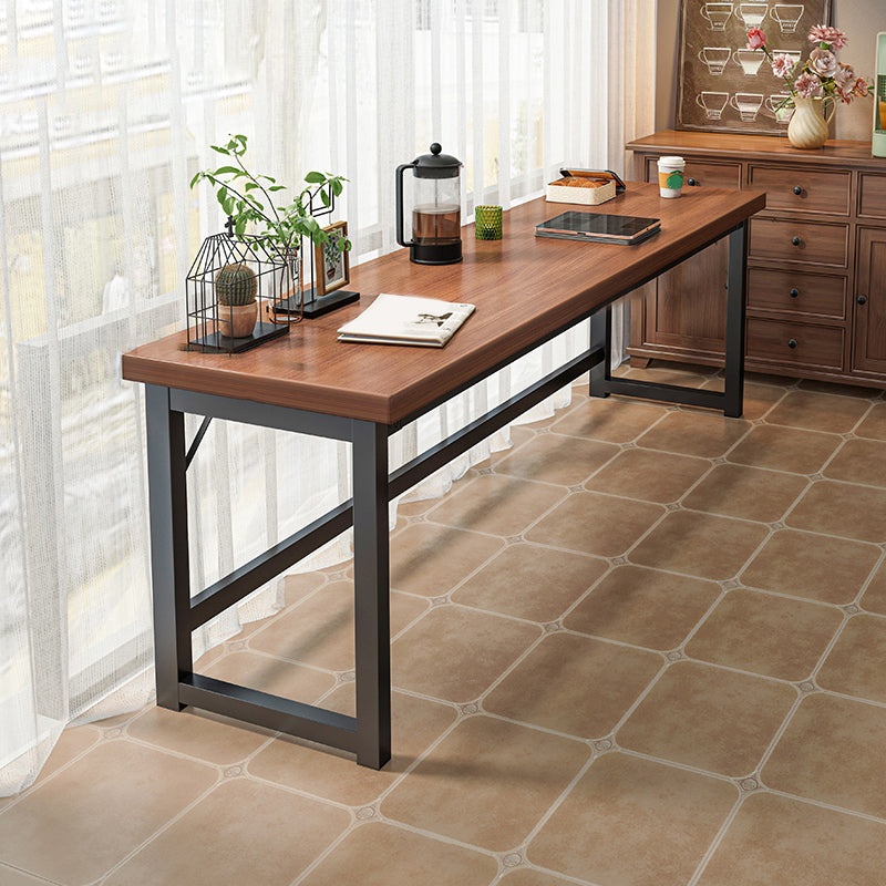 Industrial Wooden Bistro Bar Table Rectangle Metal Base Bar Table