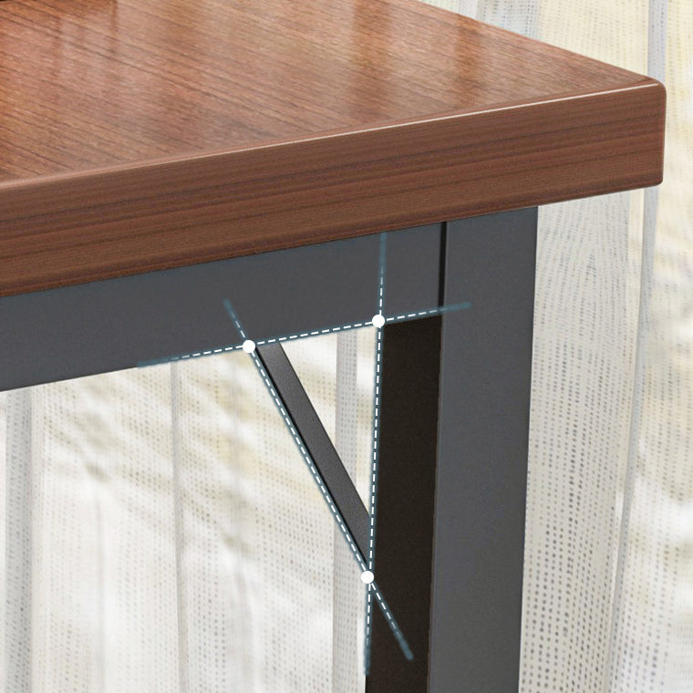 Industrial Wooden Bistro Bar Table Rectangle Metal Base Bar Table