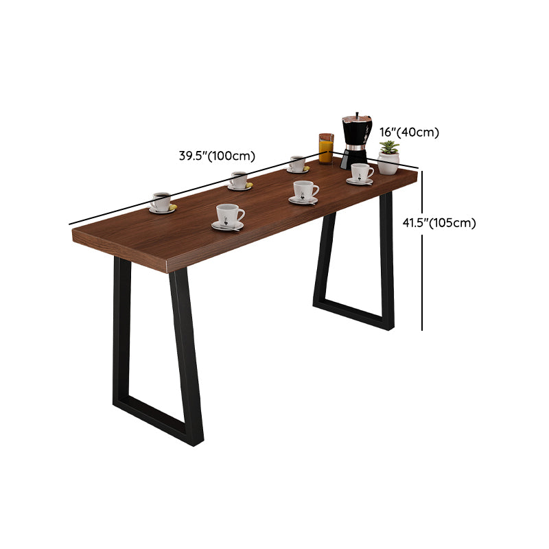 Industrial Style Bistro Bar Table Rectangle Solid Wood Bar Table