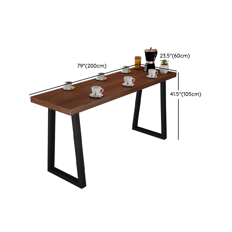 Industrial Style Bistro Bar Table Rectangle Solid Wood Bar Table