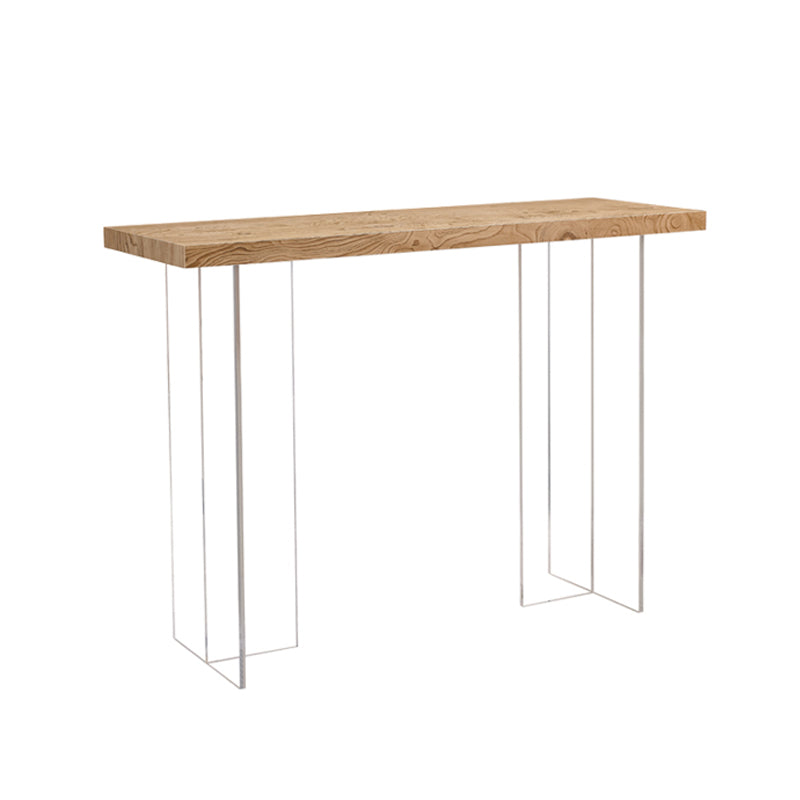 Modern Rectangle Bistro Bar Table Solid Wood Bar Table with Acrylic