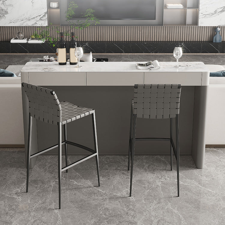 Modern Style Bistro Bar Table Rectangle Stone Top Bar Table for Living Room