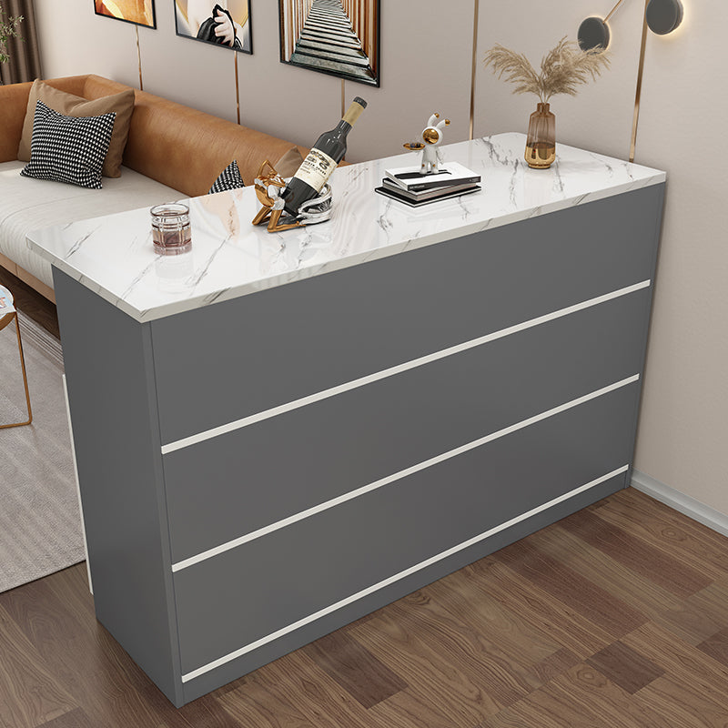 Modern Bistro Bar Table Rectangle Wooden Bar Table with Storage