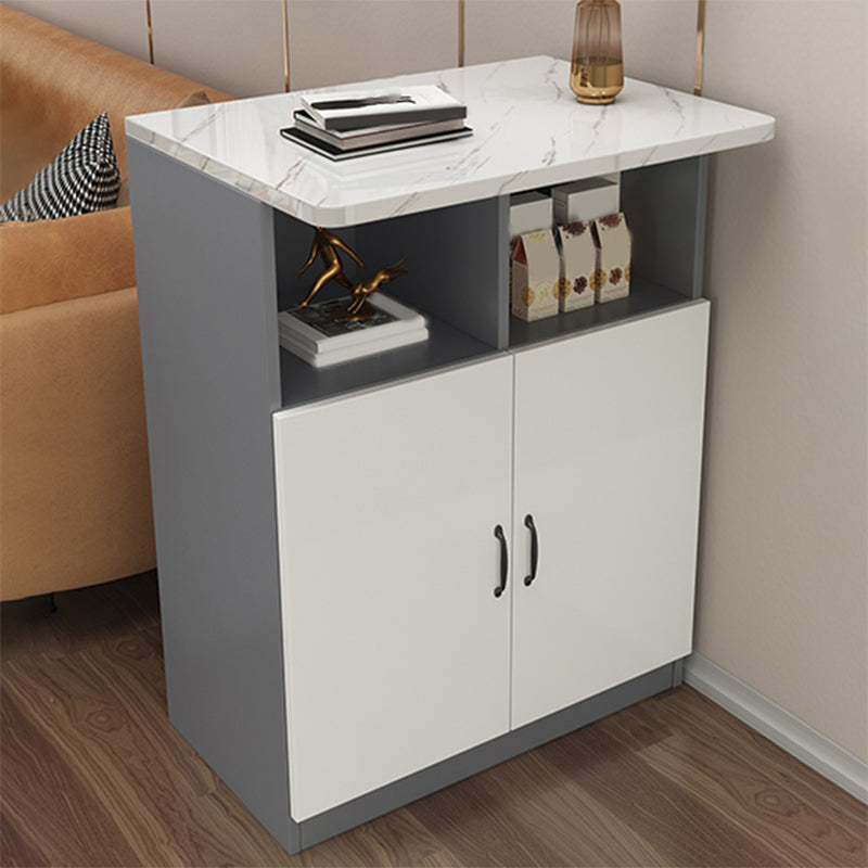 Modern Bistro Bar Table Rectangle Wooden Bar Table with Storage