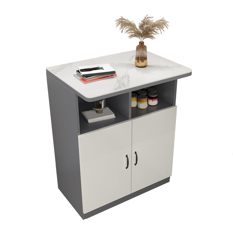 Modern Bistro Bar Table Rectangle Wooden Bar Table with Storage