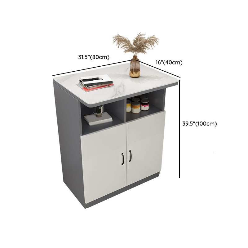 Modern Bistro Bar Table Rectangle Wooden Bar Table with Storage