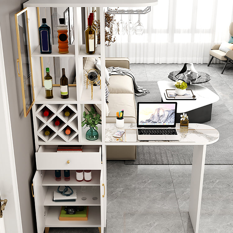 Modern Style Bar Table Stone Bar Table with Storage for Living Room