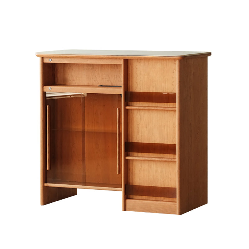 Modern Style Bar Table Rectangle Storage Wood Bar Table for Living Room