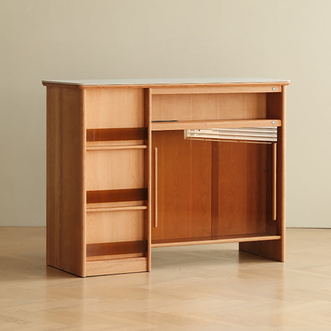 Modern Style Bar Table Rectangle Storage Wood Bar Table for Living Room