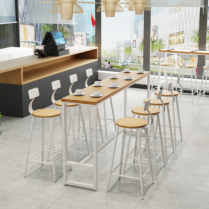 Modern Bar Table Rectangle Solid Wood Bar Table for Dining Room