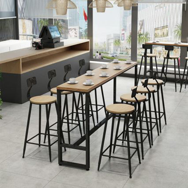 Modern Bar Table Rectangle Solid Wood Bar Table for Dining Room