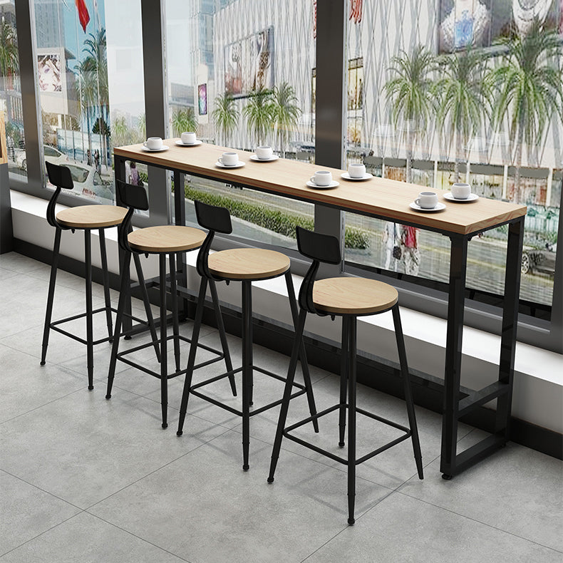 Modern Bar Table Rectangle Solid Wood Bar Table for Dining Room