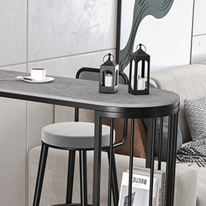 Modern Bar Table Set 1/2/3 Pieces Stone Bar table with Upholstered Stools
