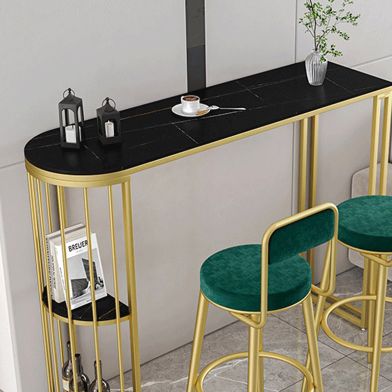 Modern Bar Table Set 1/2/3 Pieces Stone Bar table with Upholstered Stools