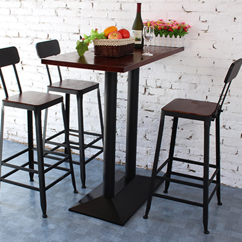 1/4 Pieces Table and Stool Set Solid Wood Pub Dining Set for Dining Room
