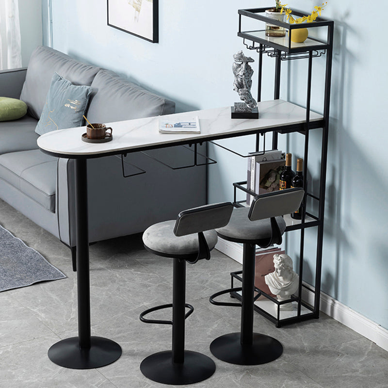 Contemporary Style Pub Set 1/3 Pieces Stone Pub Dining Set for Indoor