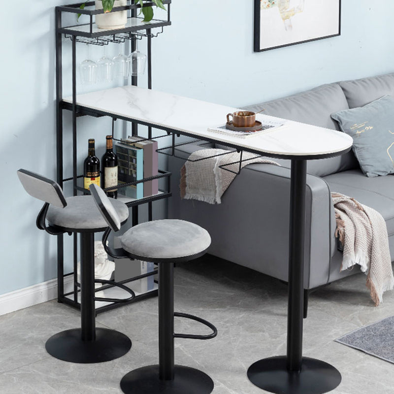 Contemporary Style Pub Set 1/3 Pieces Stone Pub Dining Set for Indoor