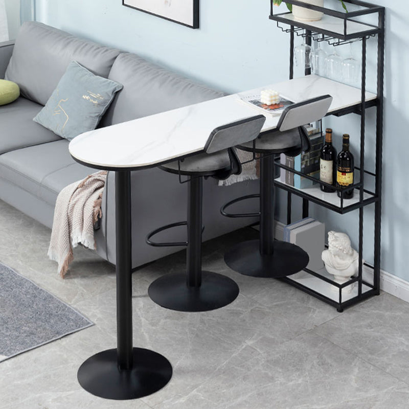 Contemporary Style Pub Set 1/3 Pieces Stone Pub Dining Set for Indoor