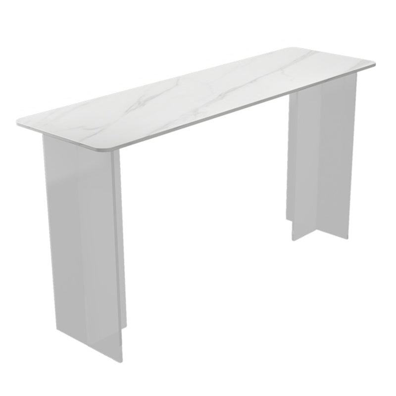 Modern Bar Table Set 1/2/3 Pieces Stone Rectangle Bistro Set for Indoor