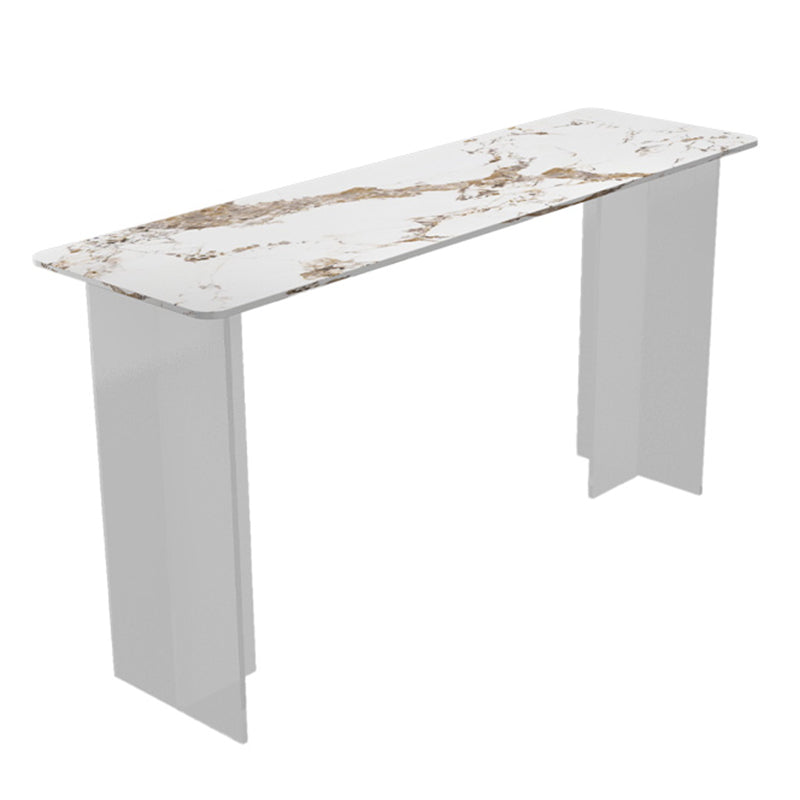 Modern Bar Table Set 1/2/3 Pieces Stone Rectangle Bistro Set for Indoor