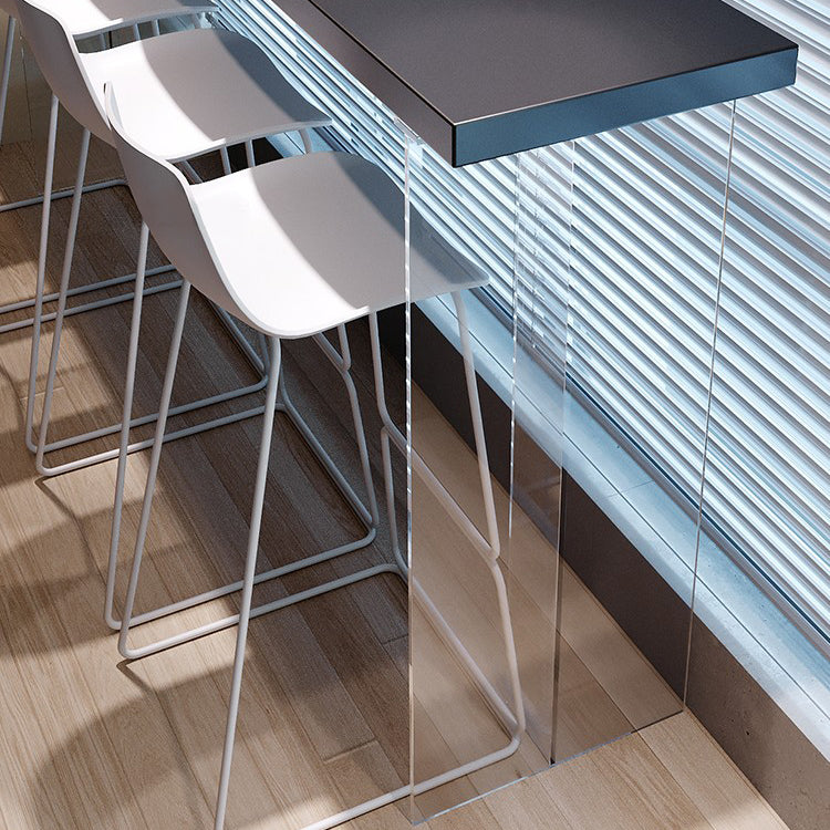 Contemporary Metal Dining Stools Low Back Bar Stools with Footrest