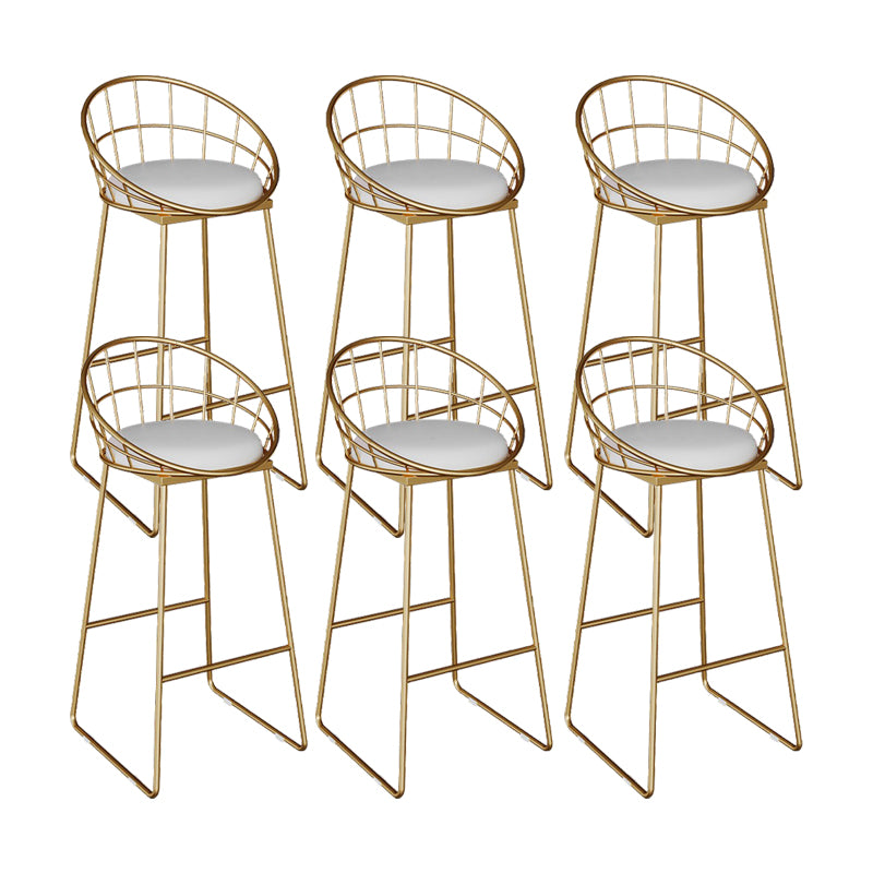 Contemporary Metal Dining Stools Low Back Bar Stools with Footrest