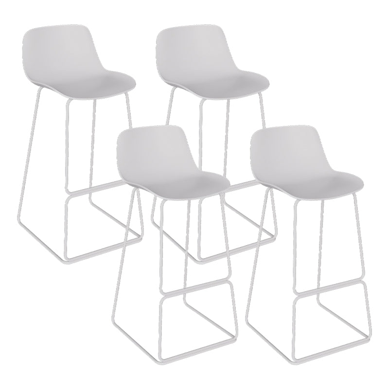 Contemporary Metal Dining Stools Low Back Bar Stools with Footrest