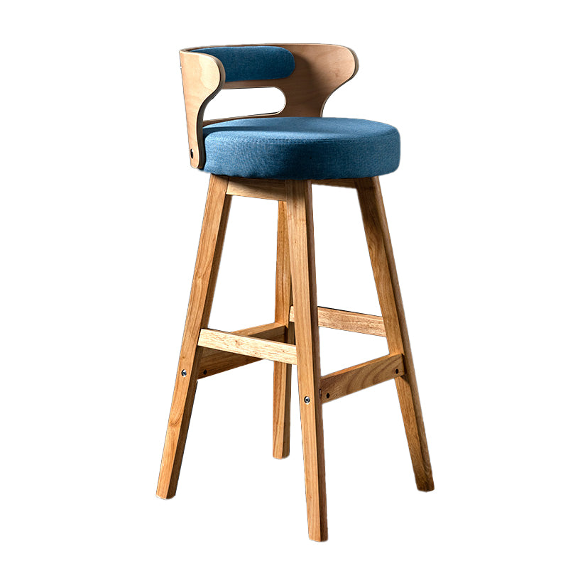 Solid Wood Bar Stools Industrial Style Armless Stool with Low Back