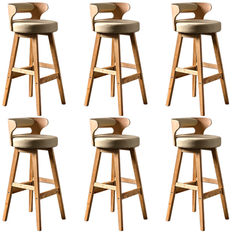 Solid Wood Bar Stools Industrial Style Armless Stool with Low Back