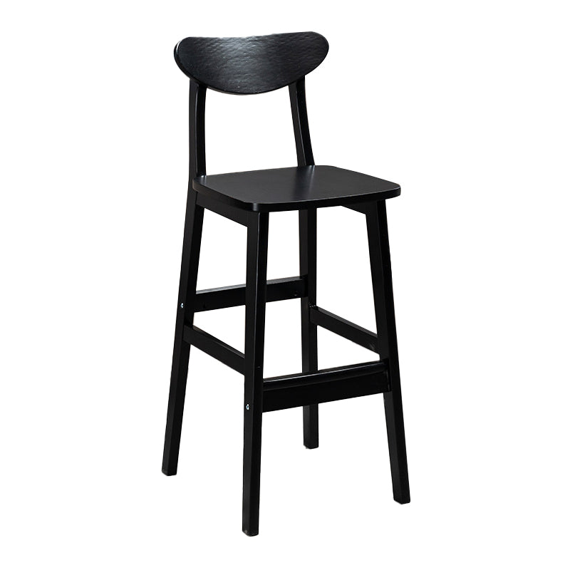Industrial Solid Wood Bar Stool Upholstered Bar Stools with Black Legs