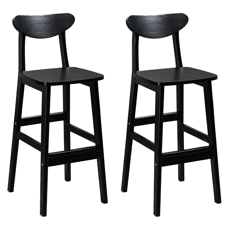 Industrial Solid Wood Bar Stool Upholstered Bar Stools with Black Legs