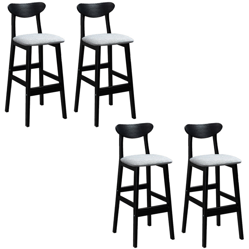 Industrial Solid Wood Bar Stool Upholstered Bar Stools with Black Legs
