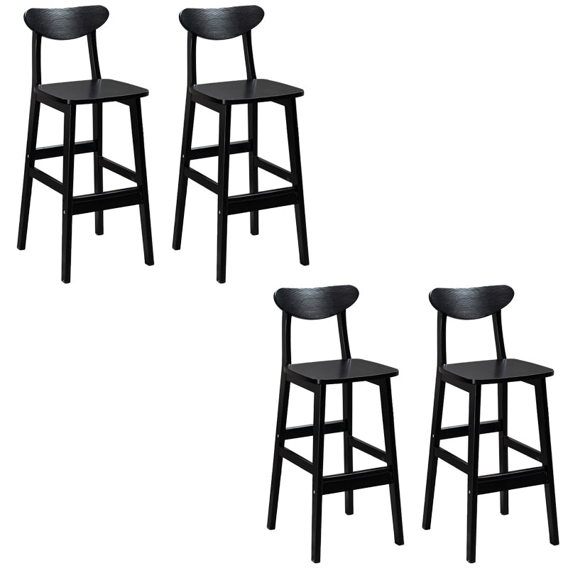 Industrial Solid Wood Bar Stool Upholstered Bar Stools with Black Legs