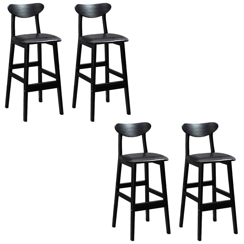 Industrial Solid Wood Bar Stool Upholstered Bar Stools with Black Legs