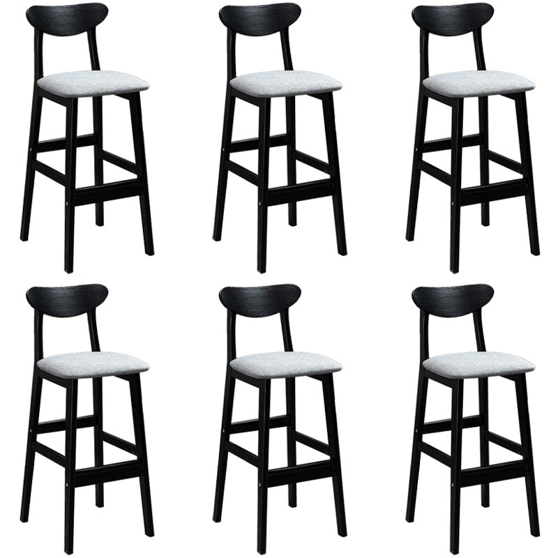 Industrial Solid Wood Bar Stool Upholstered Bar Stools with Black Legs