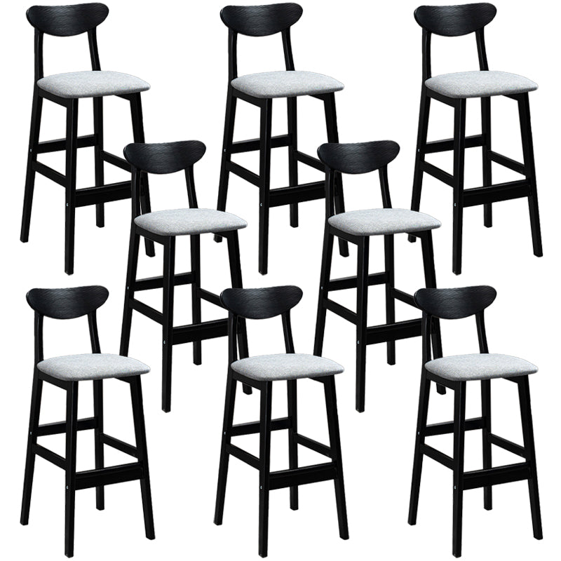 Industrial Solid Wood Bar Stool Upholstered Bar Stools with Black Legs