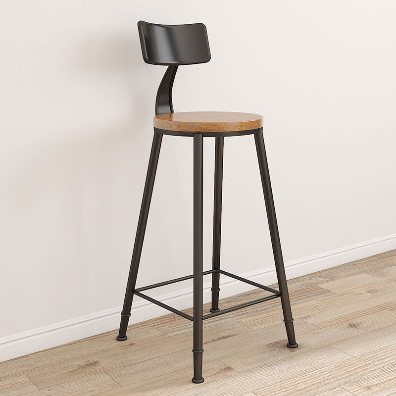 Contemporary Round Dining Stools Metal Barstools with Footrest