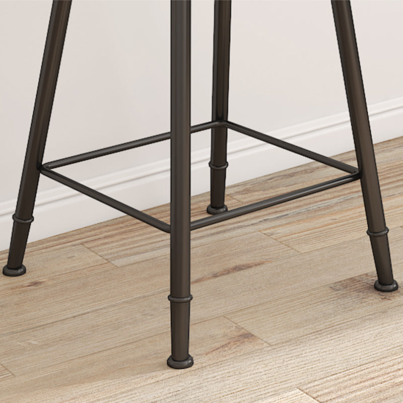 Contemporary Round Dining Stools Metal Barstools with Footrest