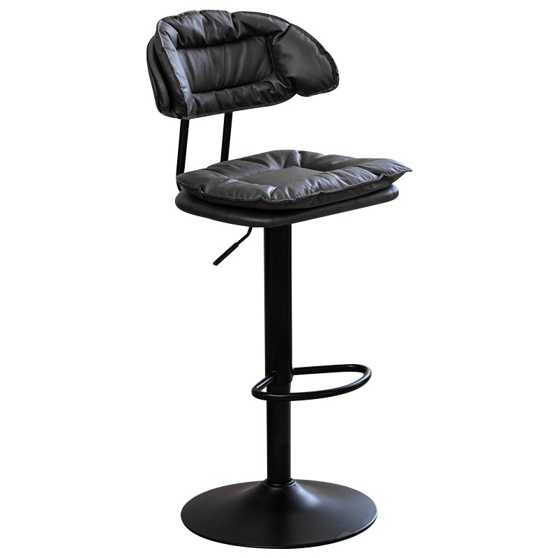 Adjustable Armless Swivel Barstools Upholstered Indoor Bar Stool