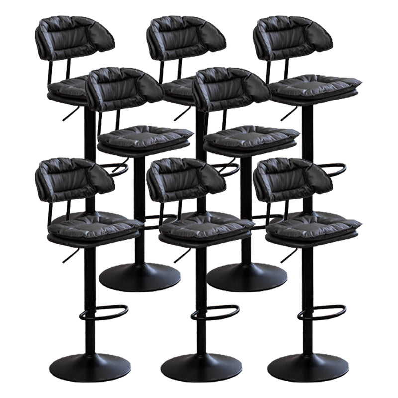 Adjustable Armless Swivel Barstools Upholstered Indoor Bar Stool