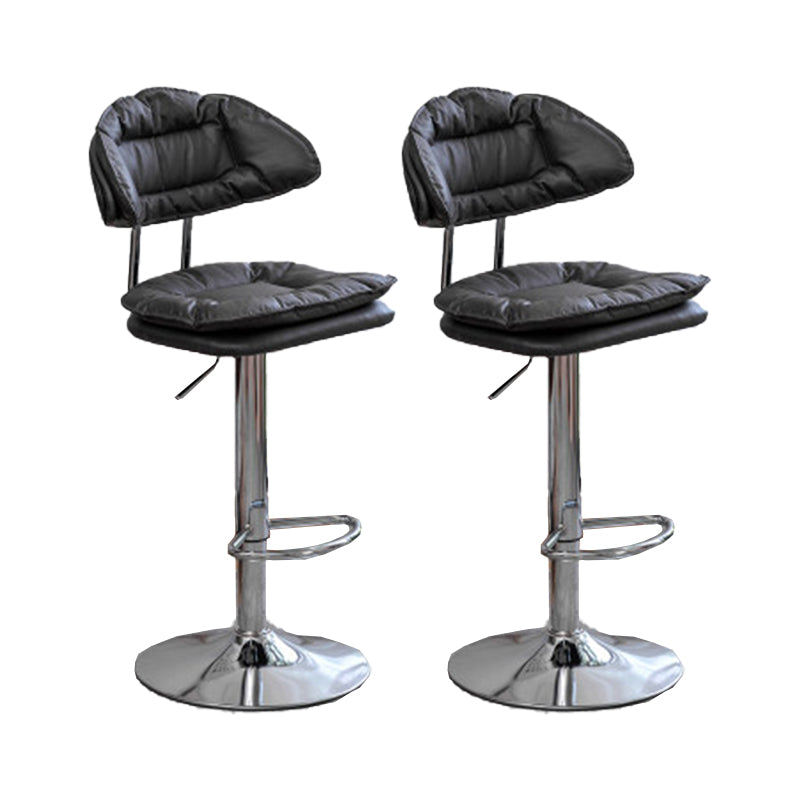 Adjustable Armless Swivel Barstools Upholstered Indoor Bar Stool