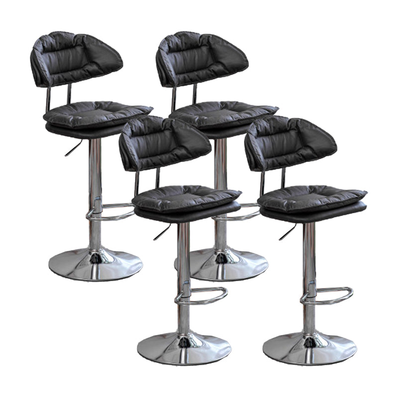 Adjustable Armless Swivel Barstools Upholstered Indoor Bar Stool