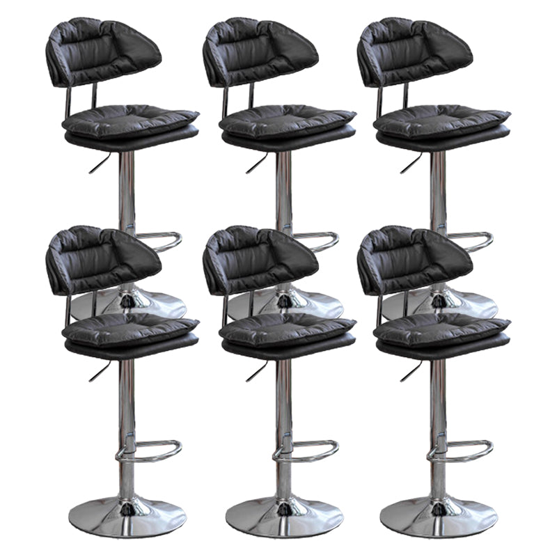 Adjustable Armless Swivel Barstools Upholstered Indoor Bar Stool