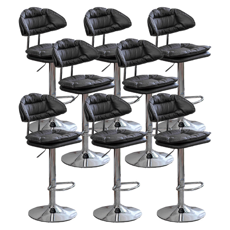 Adjustable Armless Swivel Barstools Upholstered Indoor Bar Stool