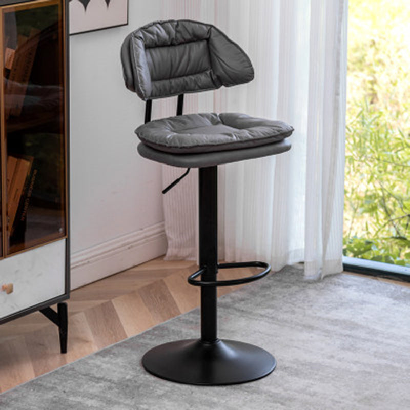 Adjustable Armless Swivel Barstools Upholstered Indoor Bar Stool