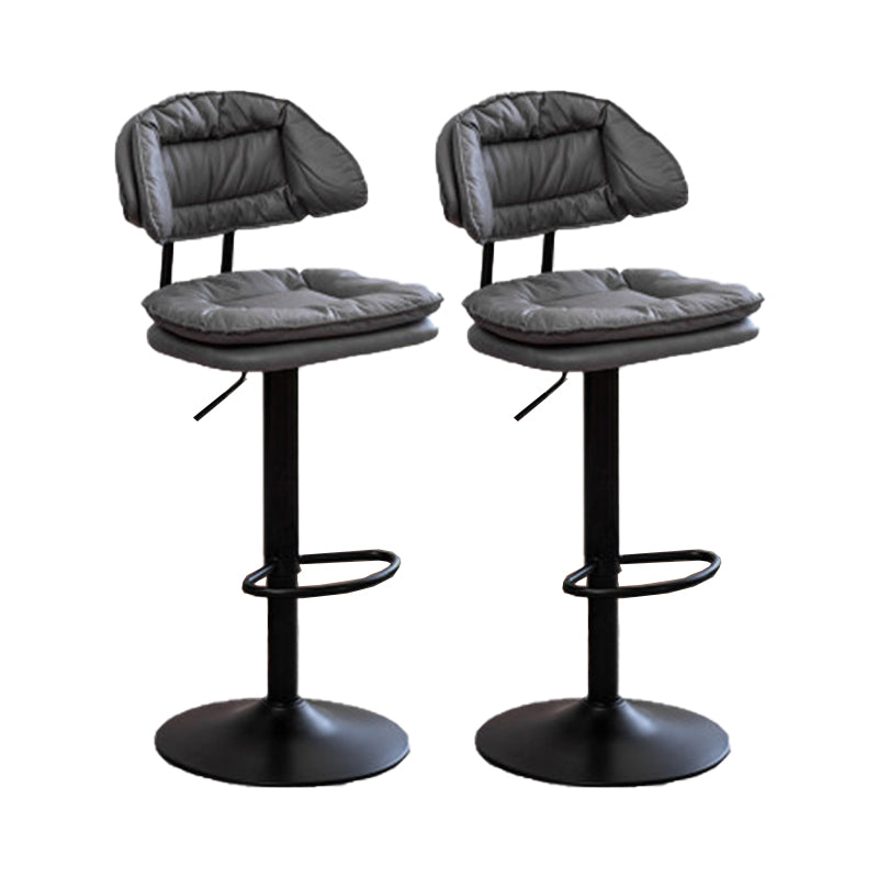 Adjustable Armless Swivel Barstools Upholstered Indoor Bar Stool