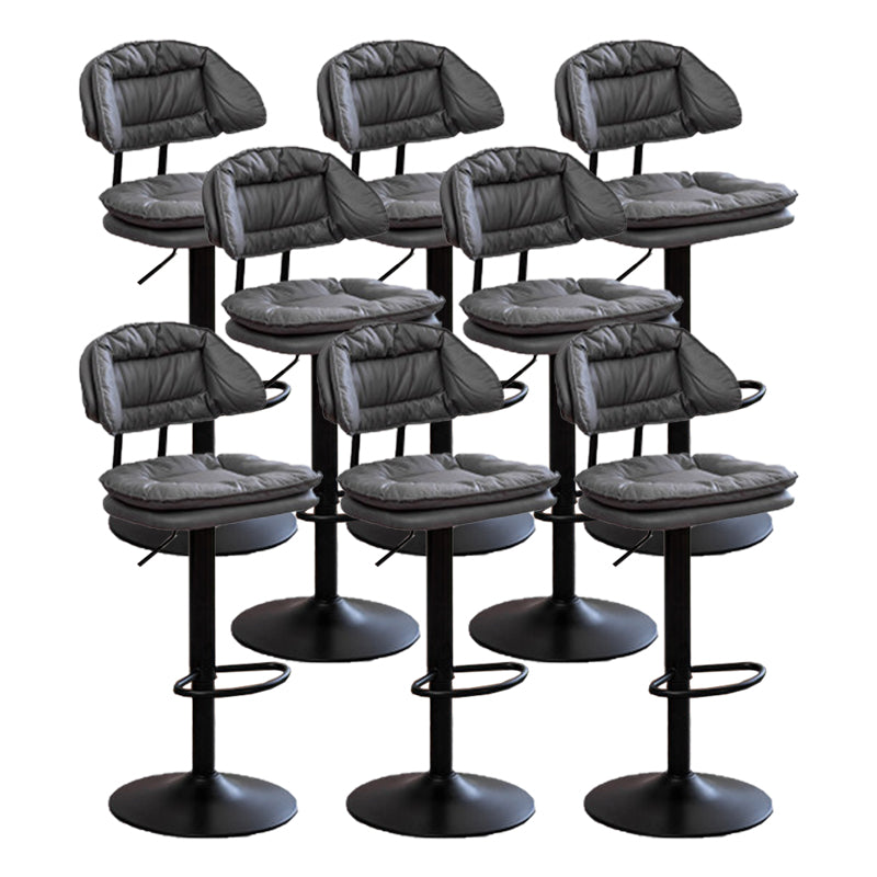 Adjustable Armless Swivel Barstools Upholstered Indoor Bar Stool