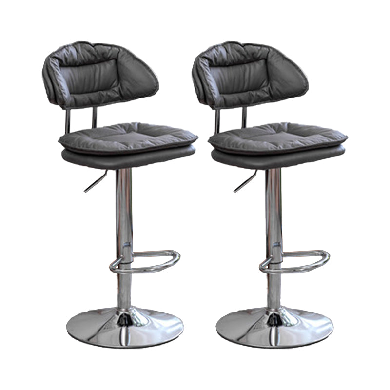 Adjustable Armless Swivel Barstools Upholstered Indoor Bar Stool
