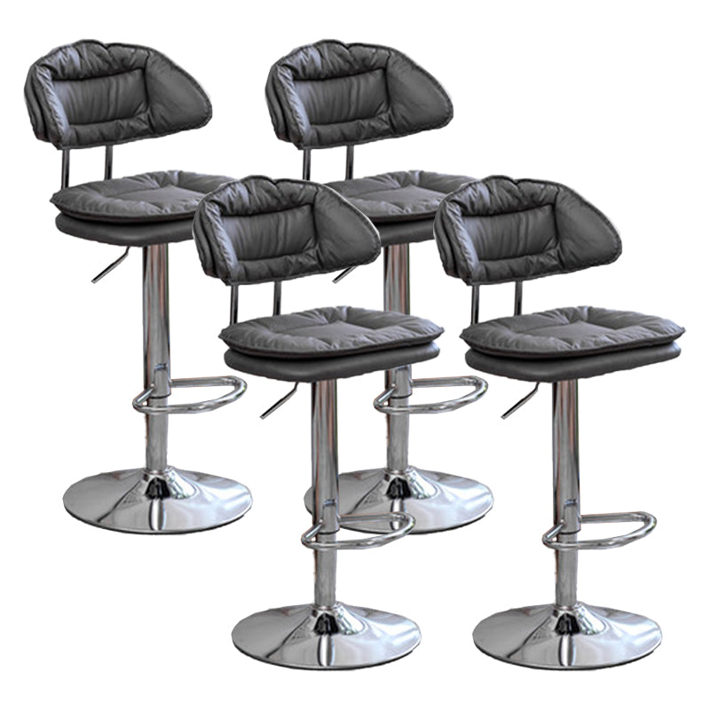 Adjustable Armless Swivel Barstools Upholstered Indoor Bar Stool