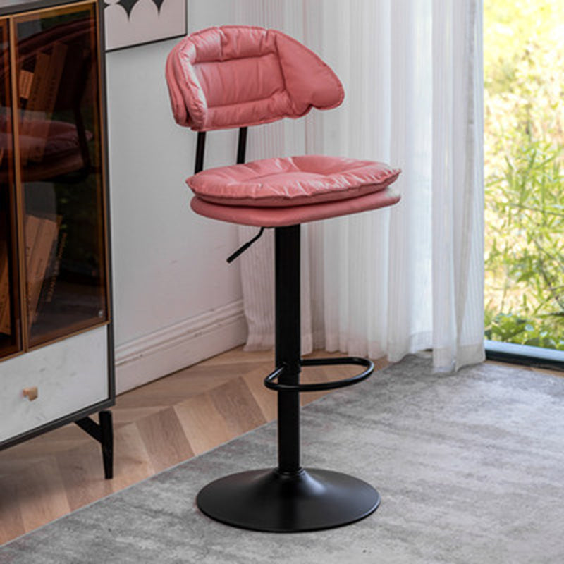Adjustable Armless Swivel Barstools Upholstered Indoor Bar Stool
